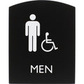 Lorell Arched Men's Handicap Restroom Sign, Black, LLR02677