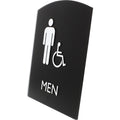 Lorell Arched Men's Handicap Restroom Sign, Black, LLR02677