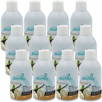 Amrep TimeMist Metered 30-Day Vanilla Cream Scent Refill, Clear, 12 / Carton, TMS1042737CT
