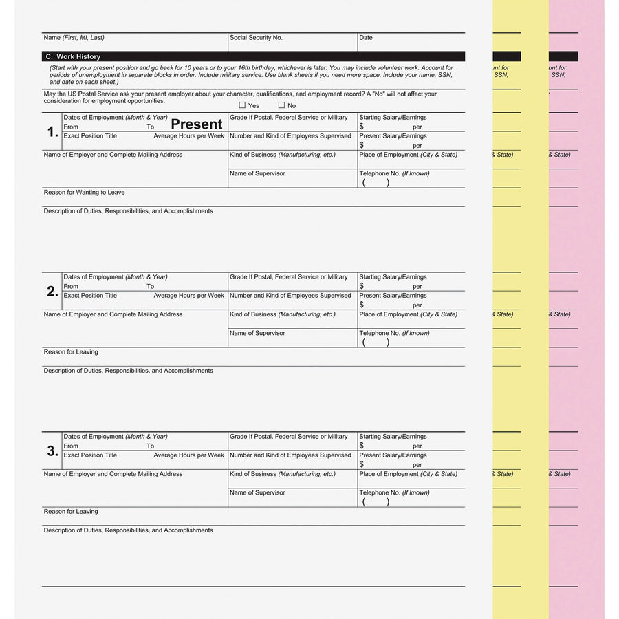 ICONEX SecurIT 3-part Digital Carbonless Form Paper, 8.5" x 11", Yellow, 5 / Carton, ICX90771008