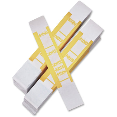 ICONEX SecurIT SecurIT Currency Straps, Yellow, 1000 / Pack, ICX94190064