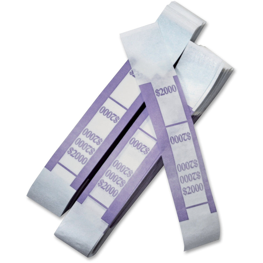 ICONEX SecurIT Currency Straps, Violet, Kraft Paper, Adhesive, 1000 / Pack, ICX94190065