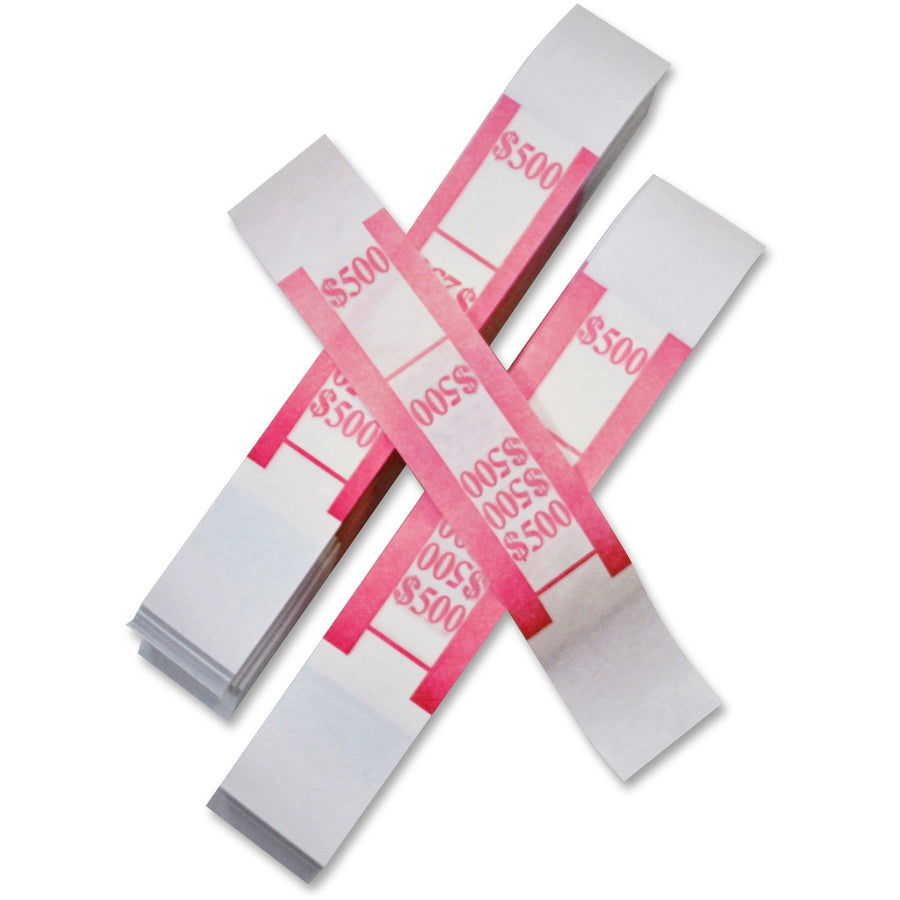 ICONEX SecurIT Currency Straps, Red, Kraft Paper, Color Coded, 1000 / Pack, ICX94190063