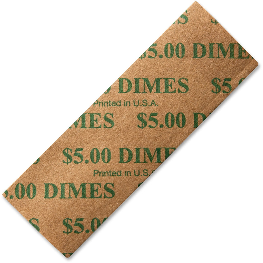 ICONEX SecurIT Color-coded Flat Coin Wrappers, Green, Kraft Paper, Sturdy, 1000 / Pack, ICX94190053