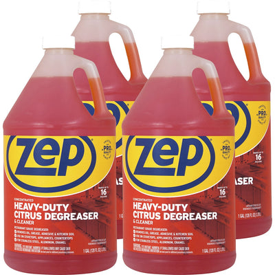 Zep Heavy-Duty Citrus Degreaser, Orange, 4 / Carton, ZPEZUCIT128CT