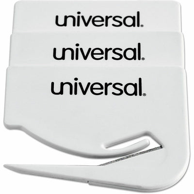 Universal Manual Letter Opener, White, 3 / Pack, UNV31803