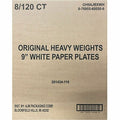 AJM Packaging 9" Original Heavyweight Plates, White, 8 / Carton, AJMOH9AJBXWHCT