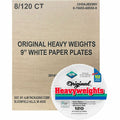 AJM Packaging 9" Original Heavyweight Plates, White, 8 / Carton, AJMOH9AJBXWHCT