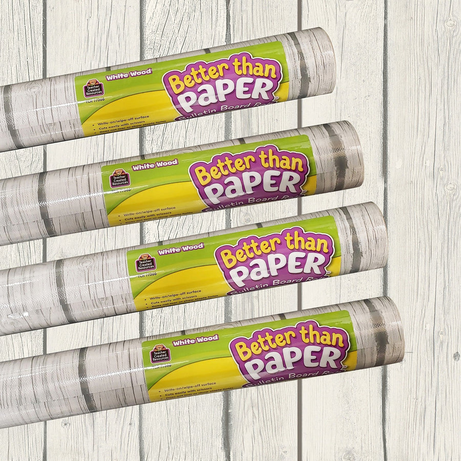 Teacher Created Resources White Wood Paper Board Roll, 48" x 12 ft, Gray, 1 / Pack, TCR6331