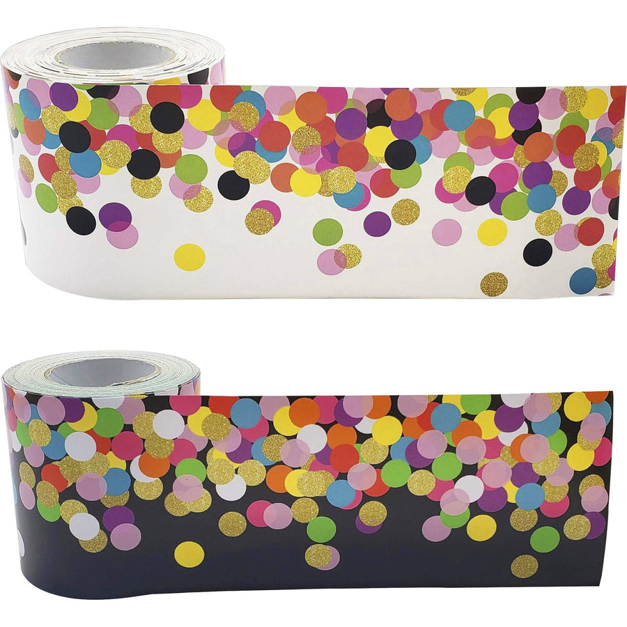 Teacher Created Resources Colorful Confetti Border Trim, Durable, 1 Set, TCR32302