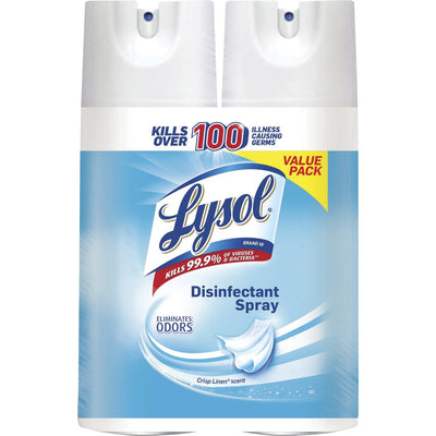 Reckitt Benckiser plc Lysol Crisp Linen Disinfectant Spray, Clear, 6 / Carton, RAC89946