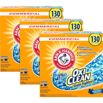 Church & Dwight Arm & Hammer Powder Detergent plus OxiClean, Orange, 3 / Carton, CDC3320000108CT