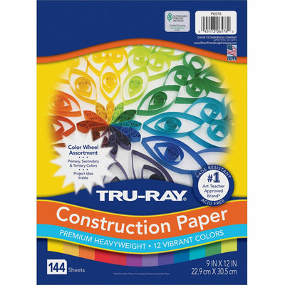 Dixon Ticonderoga Tru-Ray Color Wheel Construction Paper, Brilliant Lime, 1 Pack, PAC6576