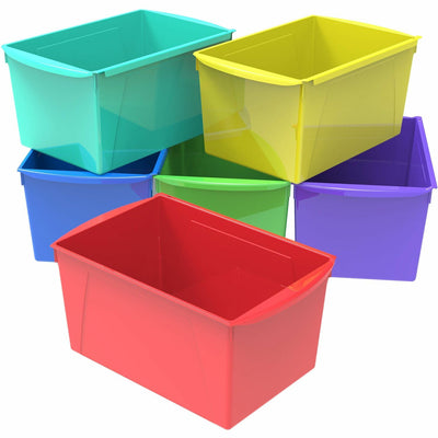 ERA Group Storex Double XL Wide Book Bins, Red, 6 / Carton, STX71126E06C