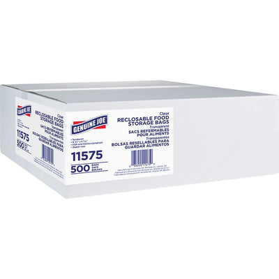 Genuine Joe Food Storage Bags, Clear, 12 / Carton, GJO11575CT