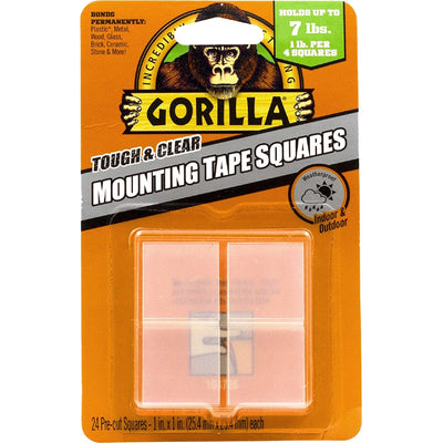 Gorilla Glue Tough & Clear Mounting Squares, 1 Pack, GOR6067202