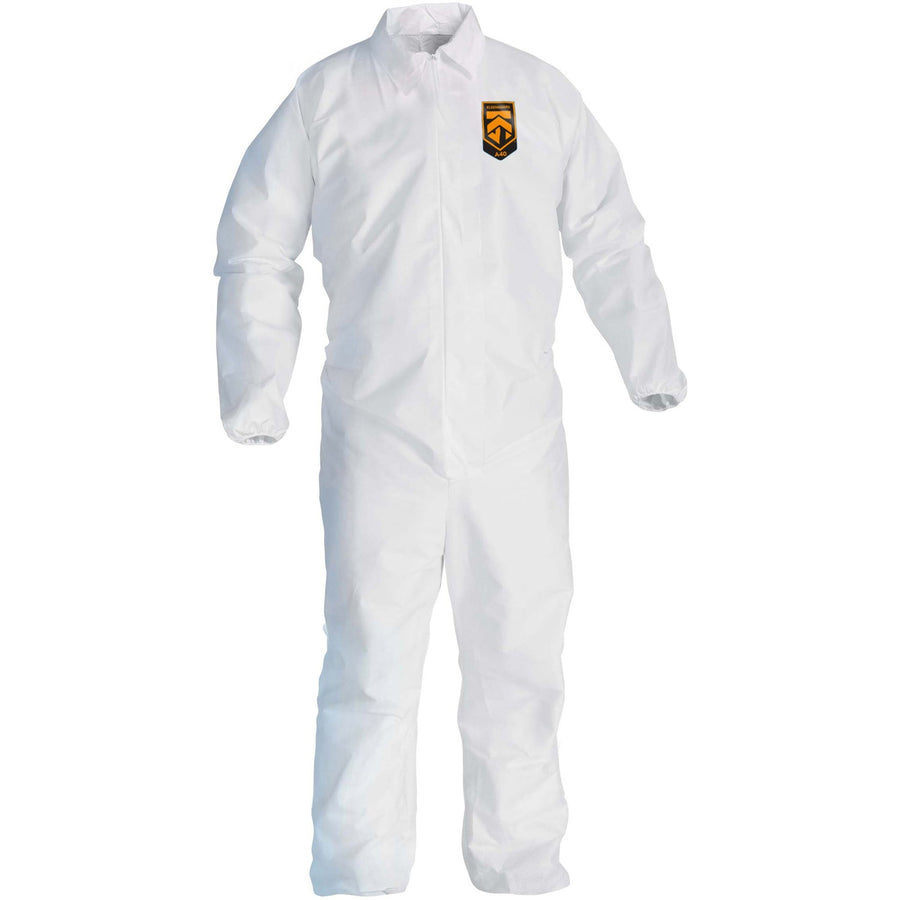 Kleenguard A40 Coveralls - Zipper Front, Elastic Wrists & Ankles, 3-Xtra Large, White, Laminated, 25 / Carton, KCC44316