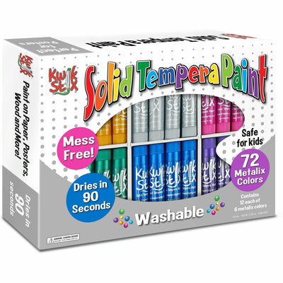 The Pencil Grip Kwik Stix Kwik Stix Metalik Solid Tempera Paint, 72 / Box, TPG629