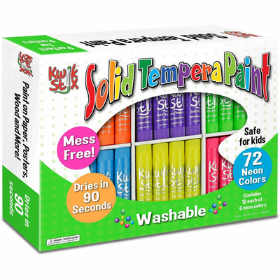 The Pencil Grip Kwik Stix Kwik Stix Neon Solid Tempera Paint, 72 / Box, TPG626