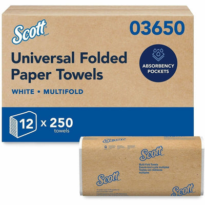Kimberly-Clark Scott Multifold Paper Towels with Absorbency Pockets, Soft Wheat, 1 Carton, KCC03650