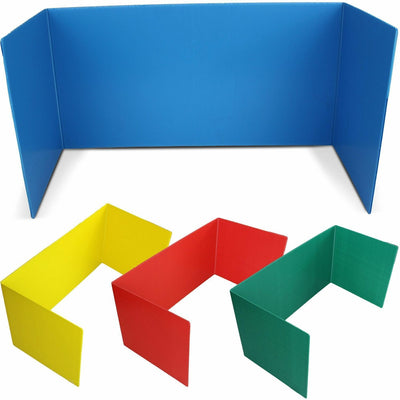 Flipside Tri-fold StudyCarrel, Assorted Colors, 12 / Pack, FLP19279