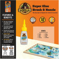 Gorilla Glue Gorilla Brush & Nozzle Super Glue, Clear, GOR7500101
