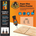 Gorilla Glue Gorilla Micro Precise Super Glue, Clear, GOR6770002