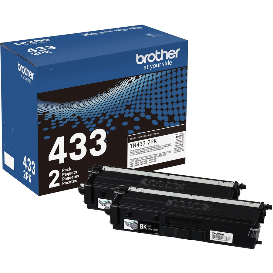 Brother TN-433 Original High Yield Laser Toner Cartridge - Twin-pack - Black - 1 Box — view 1