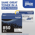 Brother TN-850 Original High Yield Laser Toner Cartridge - Twin-pack - Black - 1 Box, BRTTN8502PK