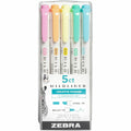 Zebra Mildliner Double Ended Highlighter Assorted Fluorescent 5Pk, 5 / Pack, ZEB78105