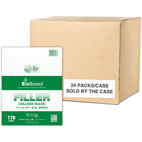 Roaring Spring Paper Spring BioBased Filler Paper, 11" x 8 1/2", 24 / Carton, ROA13186CS