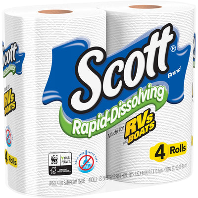 Kimberly-Clark Scott Rapid-Dissolving Toilet Paper, White, 12 / Carton, KCC47617