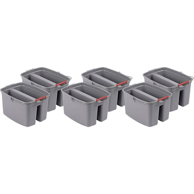 Rubbermaid Commercial 19 QT Double Pail, Gray, 6 / Carton, RCP262888GYCT