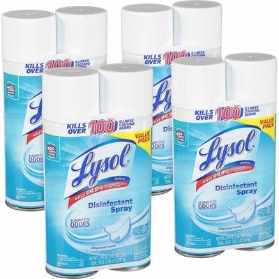 Reckitt Benckiser plc Lysol Crisp Linen Disinfectant Spray, Clear, 4 / Carton, RAC99608CT