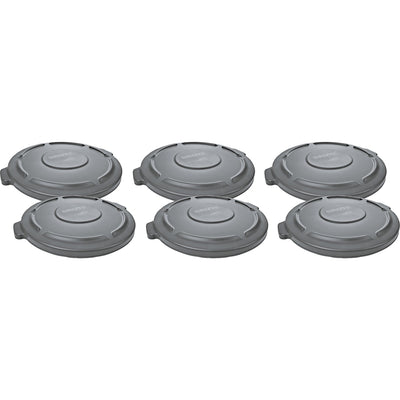 Rubbermaid Commercial Brute 20-gallon Container Lid, Gray, 6 / Carton, RCP261960GYCT