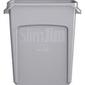 Rubbermaid Commercial Slim Jim Vented Container, Gray, 16 gal, RCP1971258CT