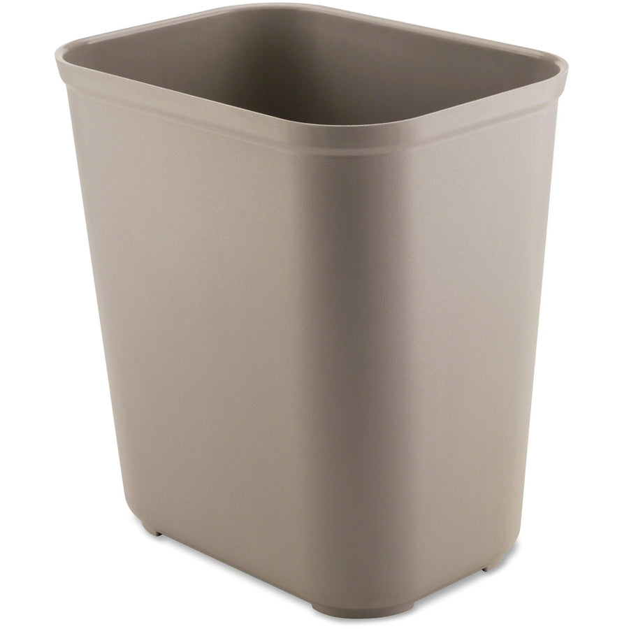 Rubbermaid Commercial 28 QT Fire-Resistant Wastebaskets, 10.5" x 15.5", Beige, Thermoset Polyester, 7 gal, Dent Resistant, 6 / Carton, RCP254300BGCT