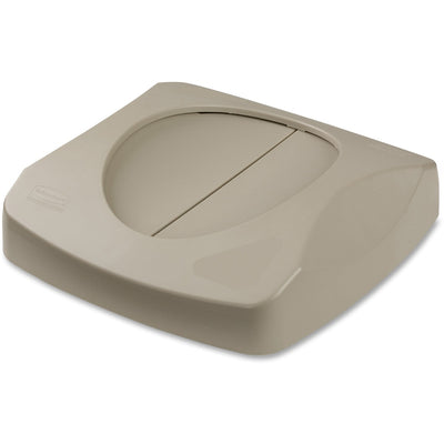 Rubbermaid Commercial Untouchable Swing Top Lid, Beige, 6 / Carton, RCP268988BGCT