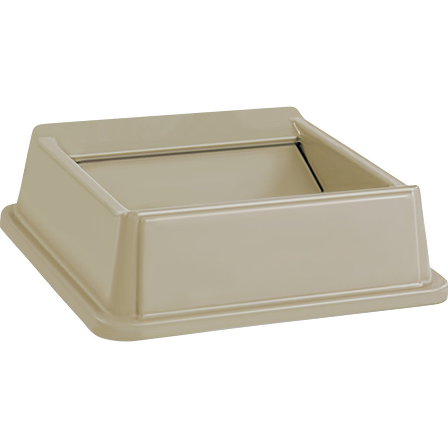 Rubbermaid Commercial Untouchable Square Swing Top, Beige, Hygienic, 4 / Carton, RCP266400BGCT