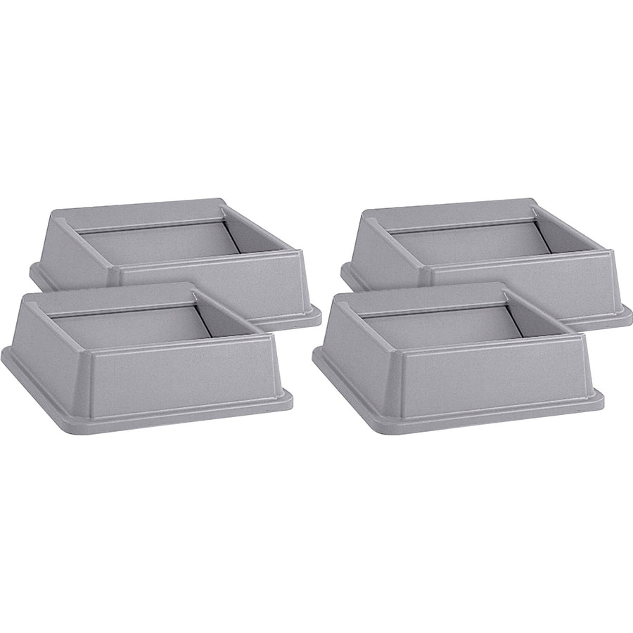 Rubbermaid Commercial Untouchable Square Swing Top, 20.1" x 6.2", Gray, Hygienic, 4 / Carton, RCP266400GYCT