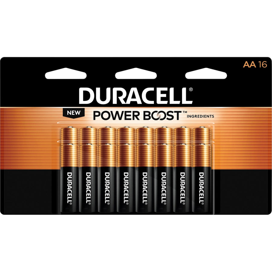 Duracell Coppertop Alkaline AA Battery 16-Packs, Black, 12 / Carton, DURMN1500B16ZCT