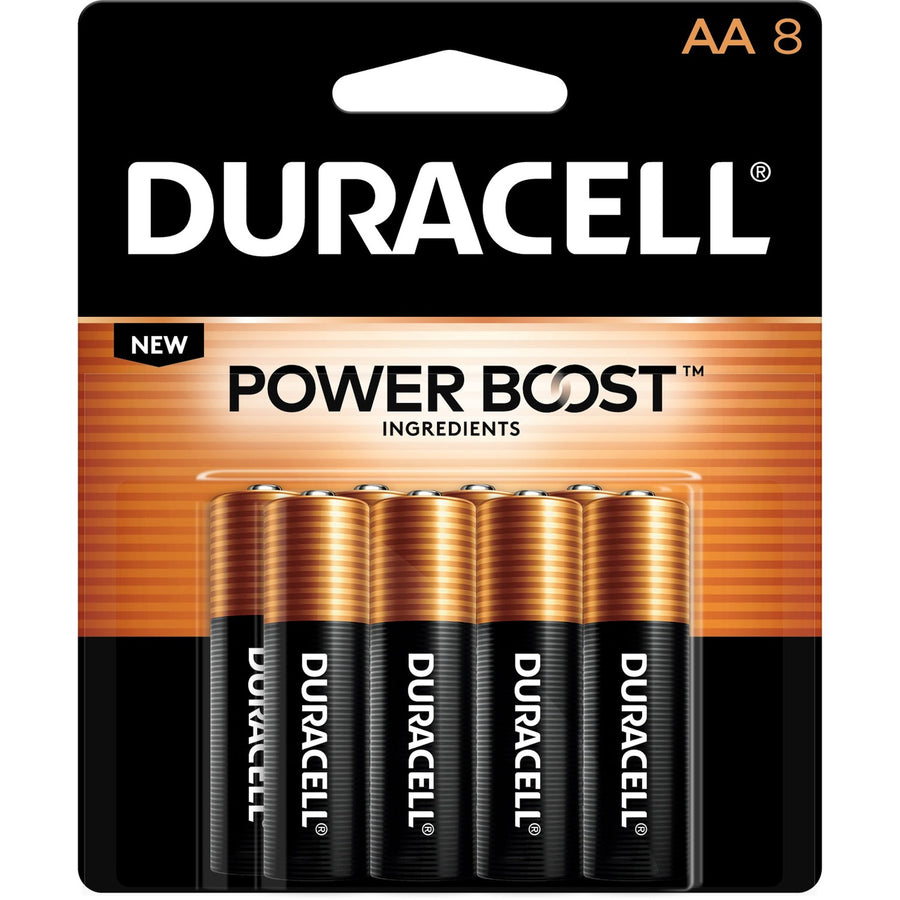 Duracell Coppertop Alkaline AA Battery 8-Packs, Black, 6 / Carton, DURMN1500B8ZCT