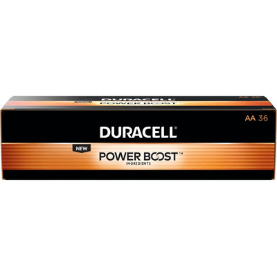 Duracell Coppertop Alkaline AA Battery 36-Packs, Black, 4 / Carton, DURAACTBULK36CT