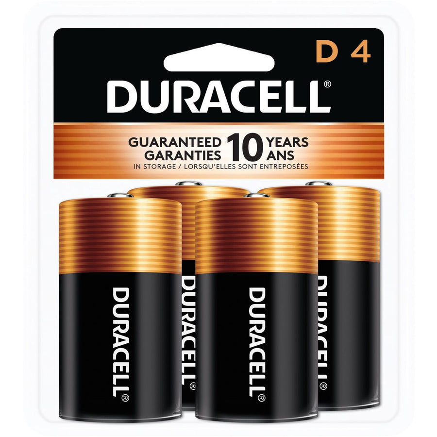 Duracell Coppertop Alkaline D Battery 4-Packs, Black, 12 / Carton, DURMN1300R4ZCT