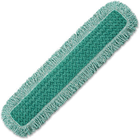 Rubbermaid Commercial HYGEN 36" Fringed Dust Mop Pad, Green, 6 / Carton, RCPQ438CT