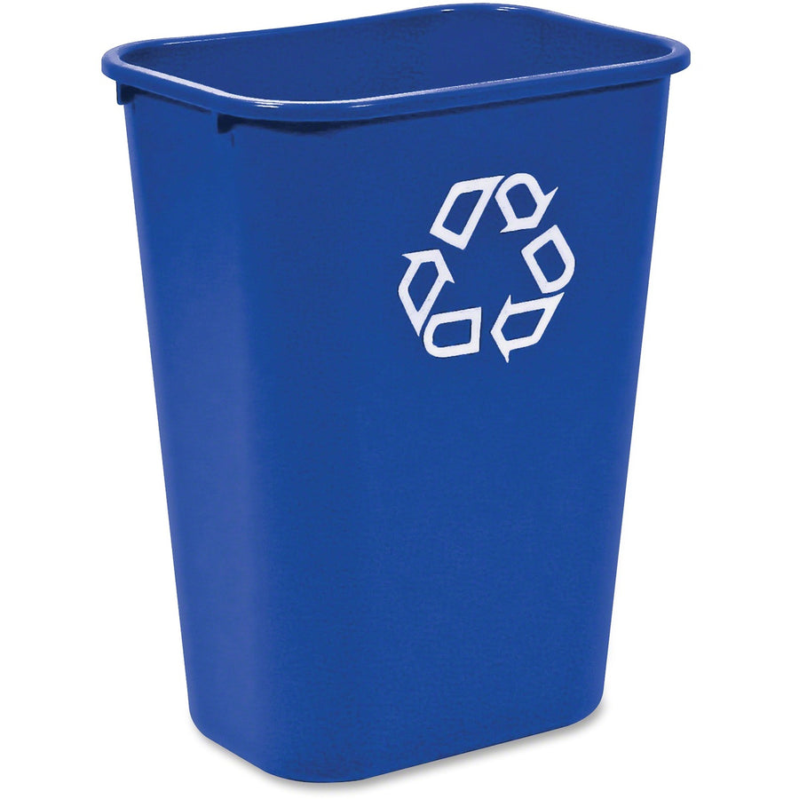 Rubbermaid Commercial Large Recycling Wastebasket, 11" x 19.9", Blue, Plastic, 10.31 gal, Sturdy, 12 / Carton, RCP295773BLUECT