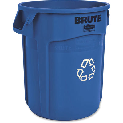 Rubbermaid Commercial Brute 20-Gallon Vented Recycling Containers, Blue, RCP262073BLUCT