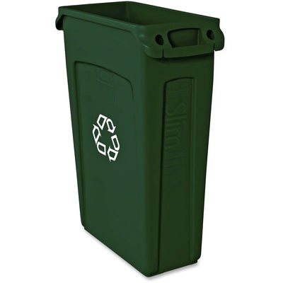 Rubbermaid Commercial Slim Jim 23-Gallon Vented Recycling Containers, Green, RCP354007GNCT
