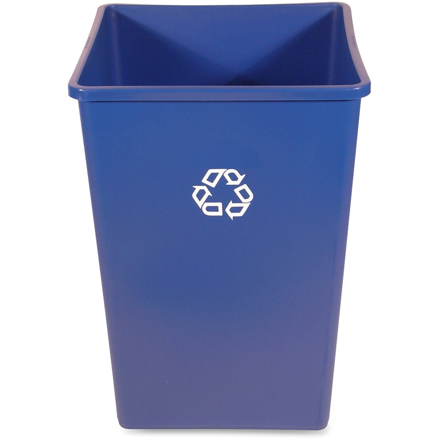 Rubbermaid Commercial Untouchable Square Recycling Container, 19.5" x 27.6", Blue, Resin, 35 gal, Compact, 4 / Carton, RCP395873BLUCT