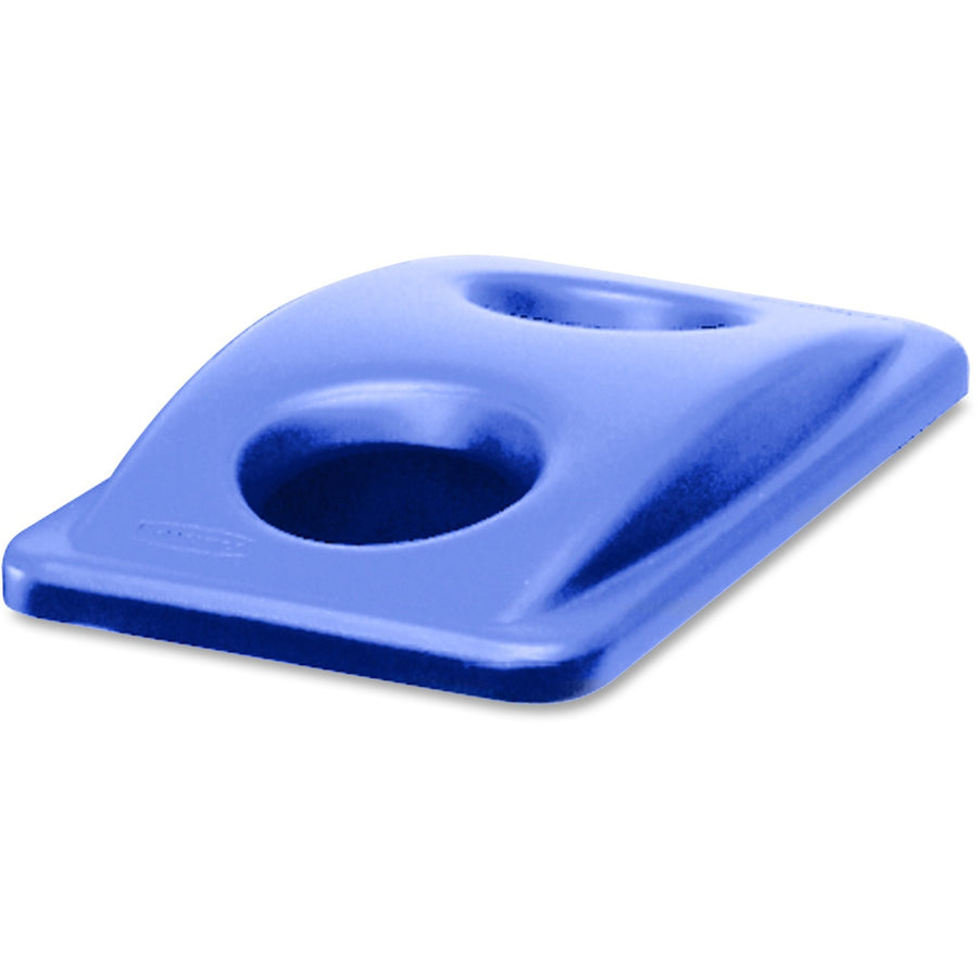 Rubbermaid Commercial Slim Jim Bottle/Can Recycling Top, 11.3" x 2.8", Blue, Interchangeable, 4 / Carton, RCP269288BECT